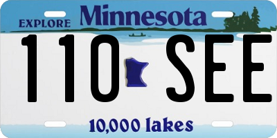 MN license plate 110SEE
