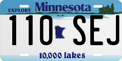 MN license plate 110SEJ