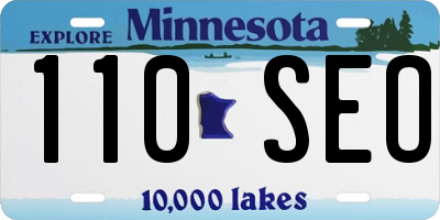 MN license plate 110SEO