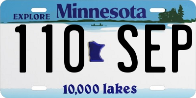 MN license plate 110SEP