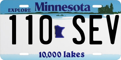 MN license plate 110SEV