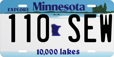 MN license plate 110SEW