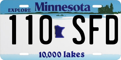 MN license plate 110SFD