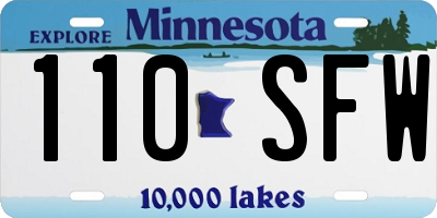 MN license plate 110SFW