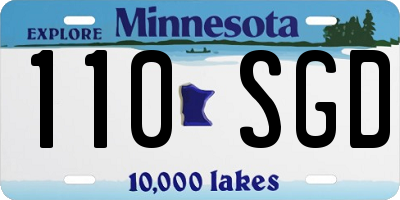 MN license plate 110SGD