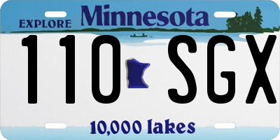 MN license plate 110SGX