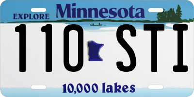 MN license plate 110STI