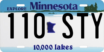 MN license plate 110STY