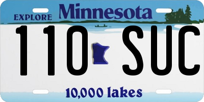 MN license plate 110SUC