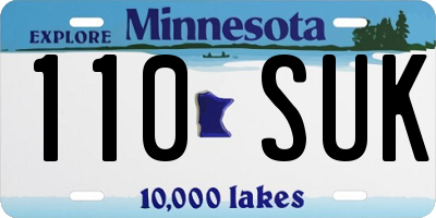 MN license plate 110SUK