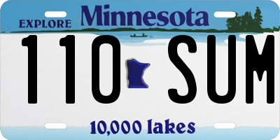 MN license plate 110SUM