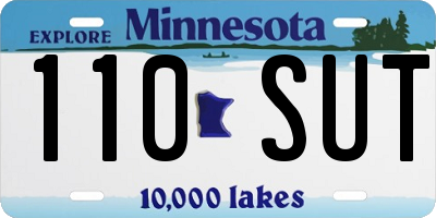 MN license plate 110SUT