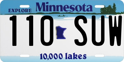 MN license plate 110SUW