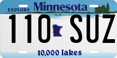 MN license plate 110SUZ