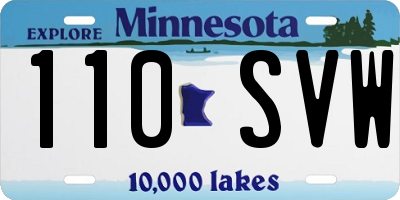 MN license plate 110SVW