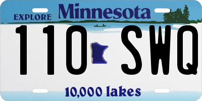 MN license plate 110SWQ