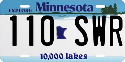 MN license plate 110SWR