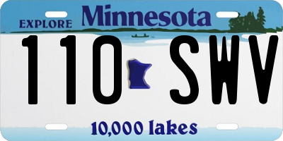 MN license plate 110SWV