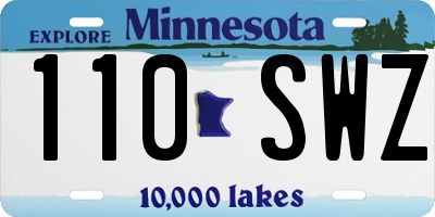 MN license plate 110SWZ