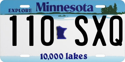 MN license plate 110SXQ