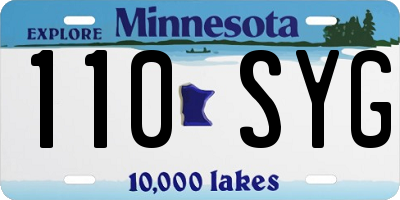MN license plate 110SYG
