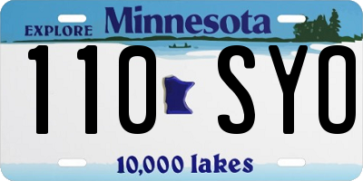 MN license plate 110SYO