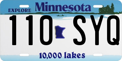 MN license plate 110SYQ