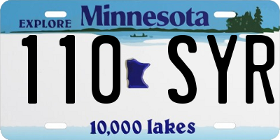 MN license plate 110SYR