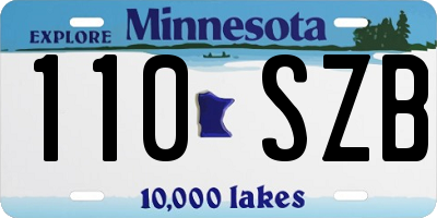 MN license plate 110SZB