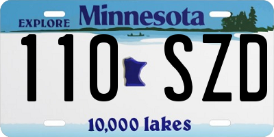 MN license plate 110SZD