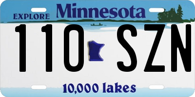 MN license plate 110SZN