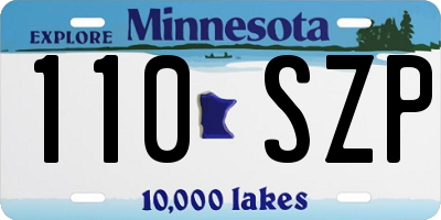 MN license plate 110SZP