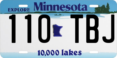 MN license plate 110TBJ