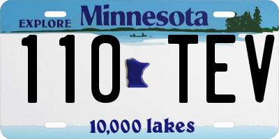 MN license plate 110TEV