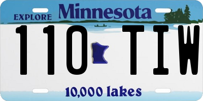MN license plate 110TIW