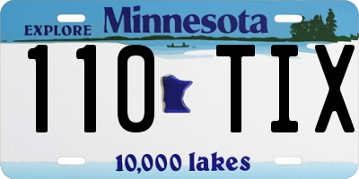 MN license plate 110TIX