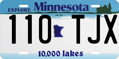 MN license plate 110TJX