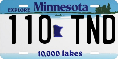 MN license plate 110TND