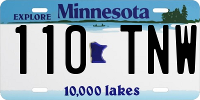 MN license plate 110TNW