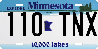 MN license plate 110TNX