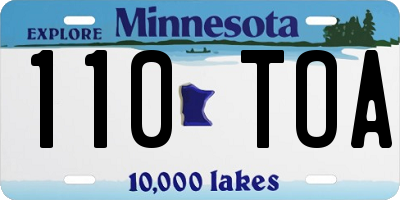 MN license plate 110TOA