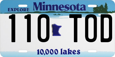 MN license plate 110TOD