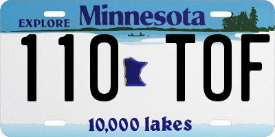 MN license plate 110TOF