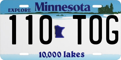 MN license plate 110TOG