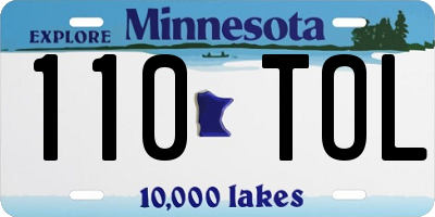 MN license plate 110TOL
