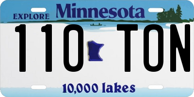 MN license plate 110TON