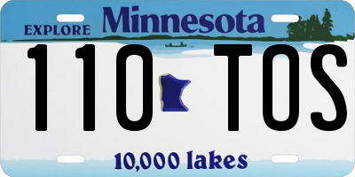 MN license plate 110TOS