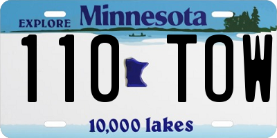 MN license plate 110TOW
