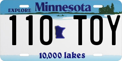 MN license plate 110TOY