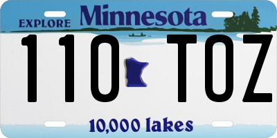 MN license plate 110TOZ